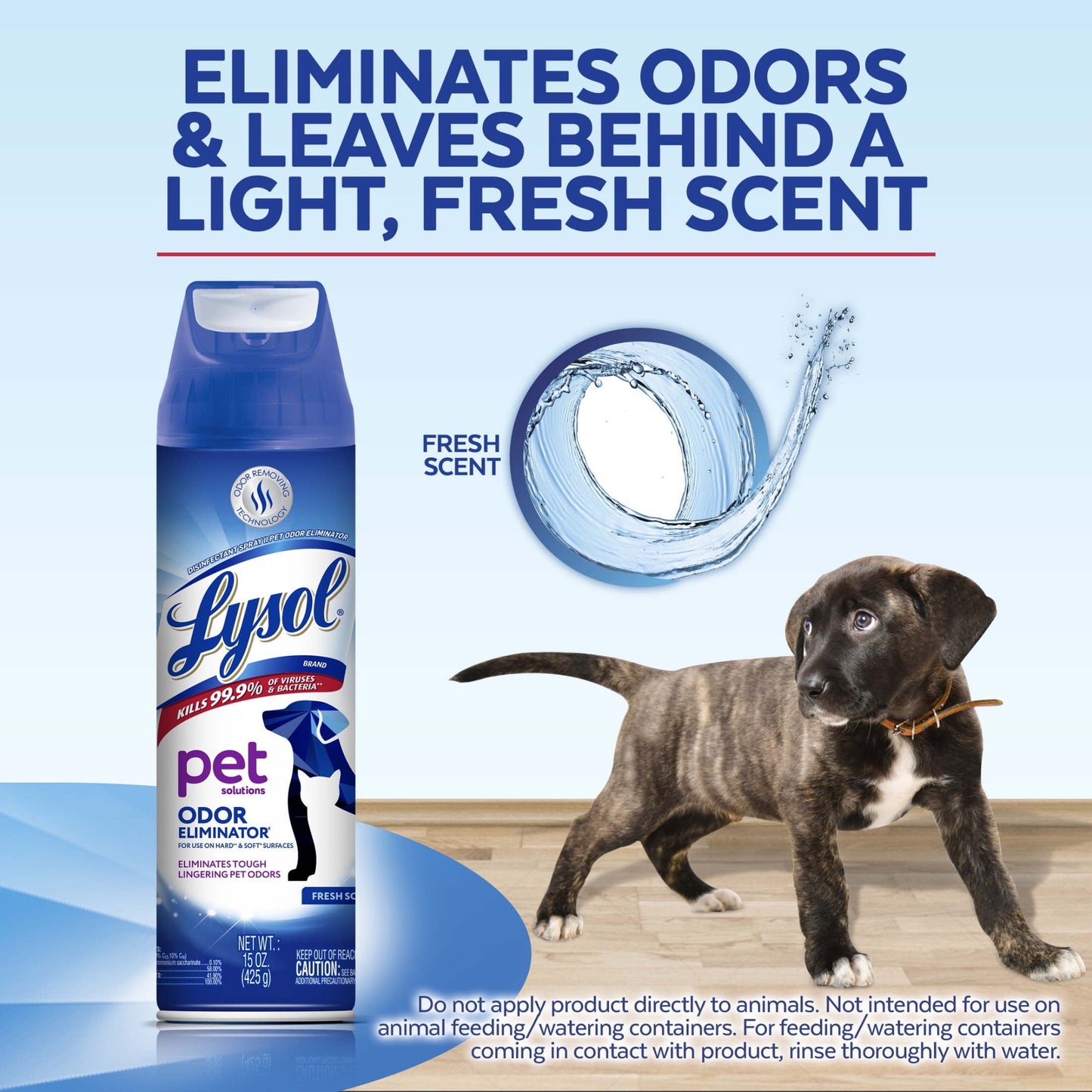 ® Pet Odor Eliminator Spray, Sanitizing and Disinfecting Spray for Pet Odors, 15Oz